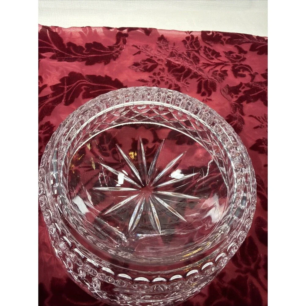 Godinger Shannon Crystal Spoiled Pet Dog Cat Bowl Dish 6” Top 8” Base Heavy